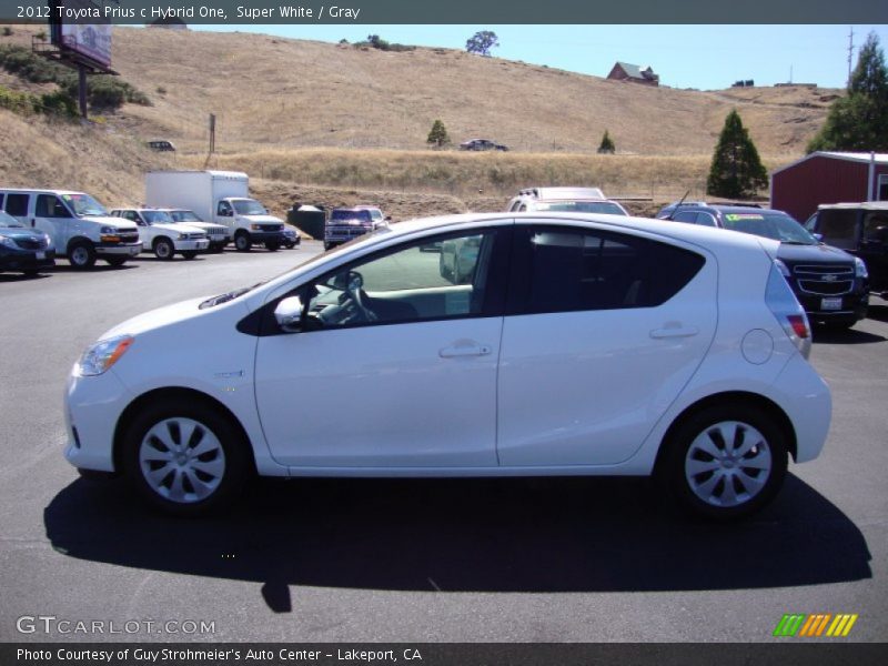Super White / Gray 2012 Toyota Prius c Hybrid One
