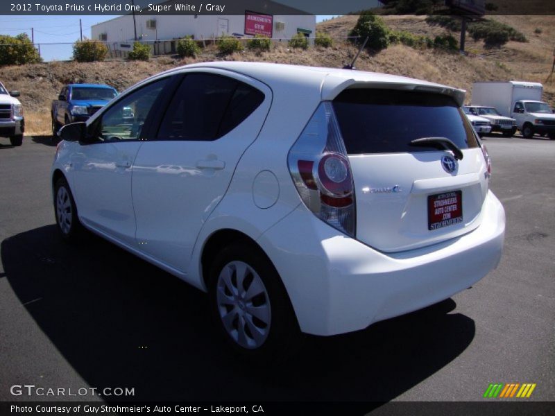 Super White / Gray 2012 Toyota Prius c Hybrid One