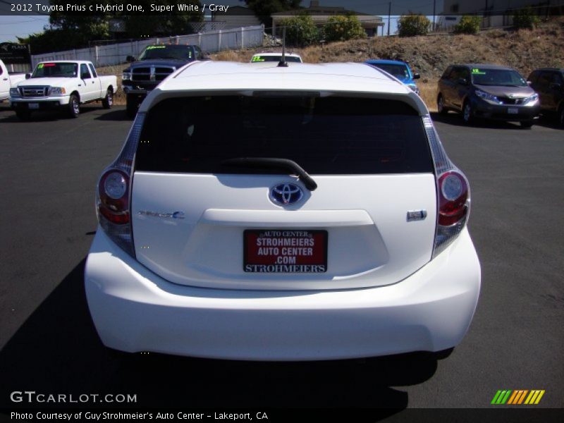 Super White / Gray 2012 Toyota Prius c Hybrid One
