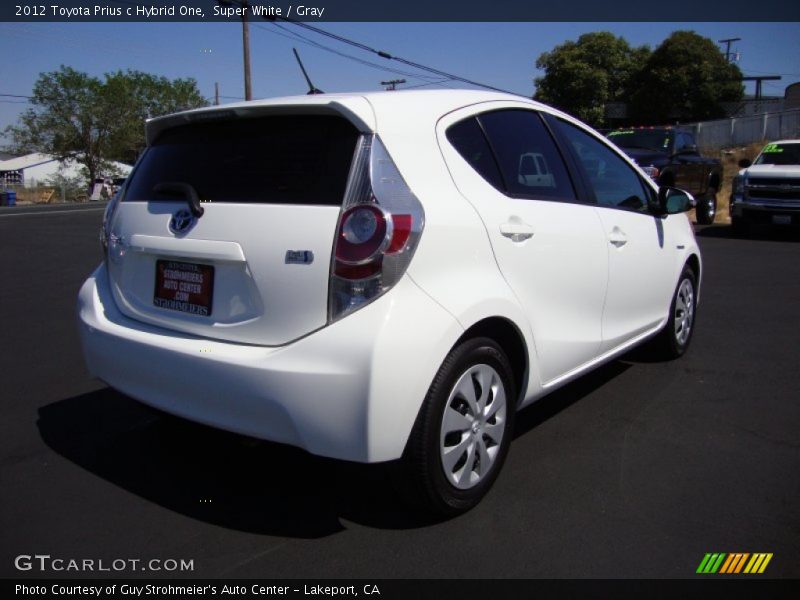 Super White / Gray 2012 Toyota Prius c Hybrid One
