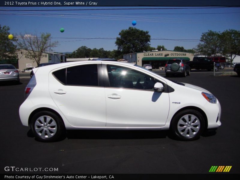 Super White / Gray 2012 Toyota Prius c Hybrid One