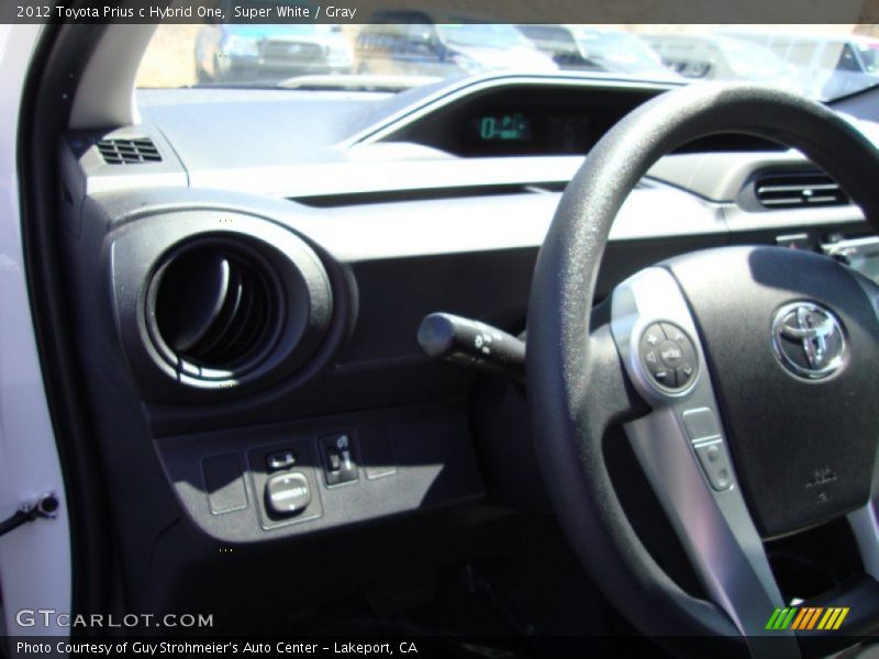 Super White / Gray 2012 Toyota Prius c Hybrid One