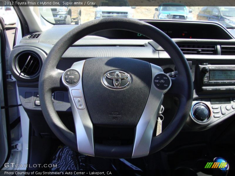 Super White / Gray 2012 Toyota Prius c Hybrid One