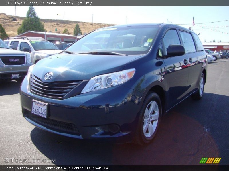 South Pacific Pearl / Light Gray 2012 Toyota Sienna