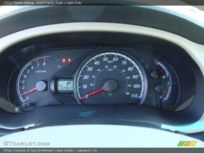 South Pacific Pearl / Light Gray 2012 Toyota Sienna