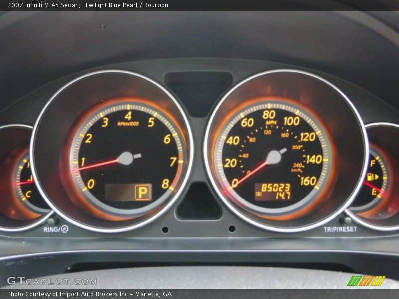 Twilight Blue Pearl / Bourbon 2007 Infiniti M 45 Sedan