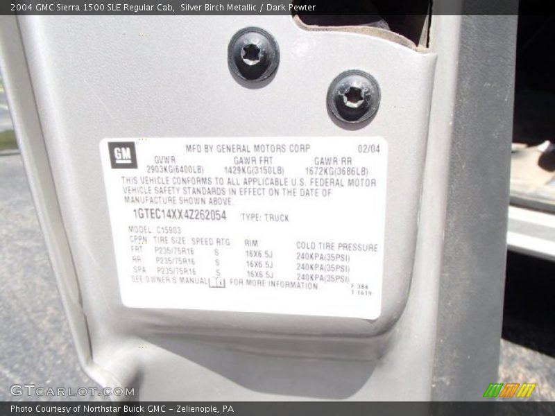 Silver Birch Metallic / Dark Pewter 2004 GMC Sierra 1500 SLE Regular Cab