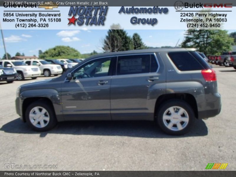 Gray Green Metallic / Jet Black 2013 GMC Terrain SLE AWD