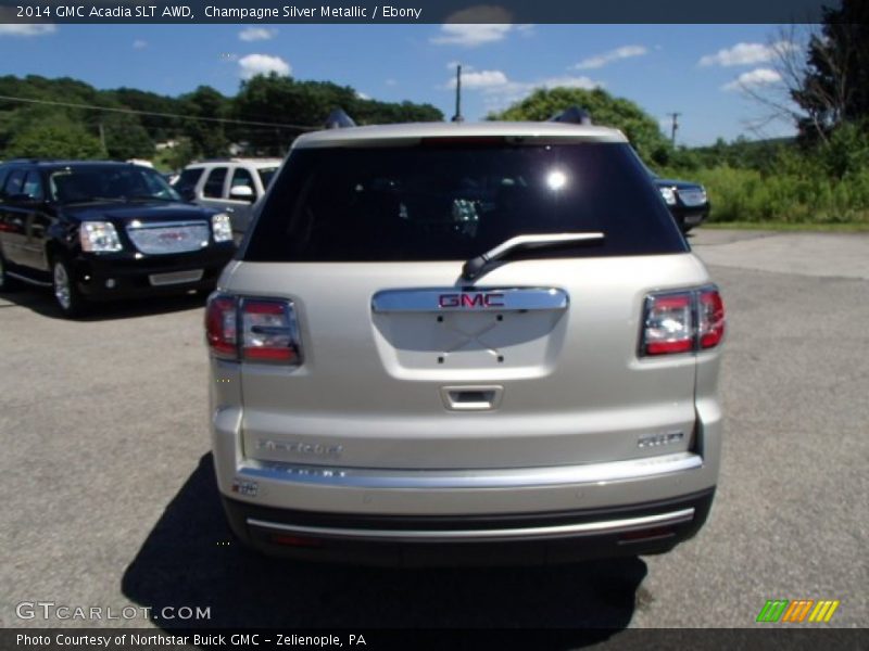 Champagne Silver Metallic / Ebony 2014 GMC Acadia SLT AWD