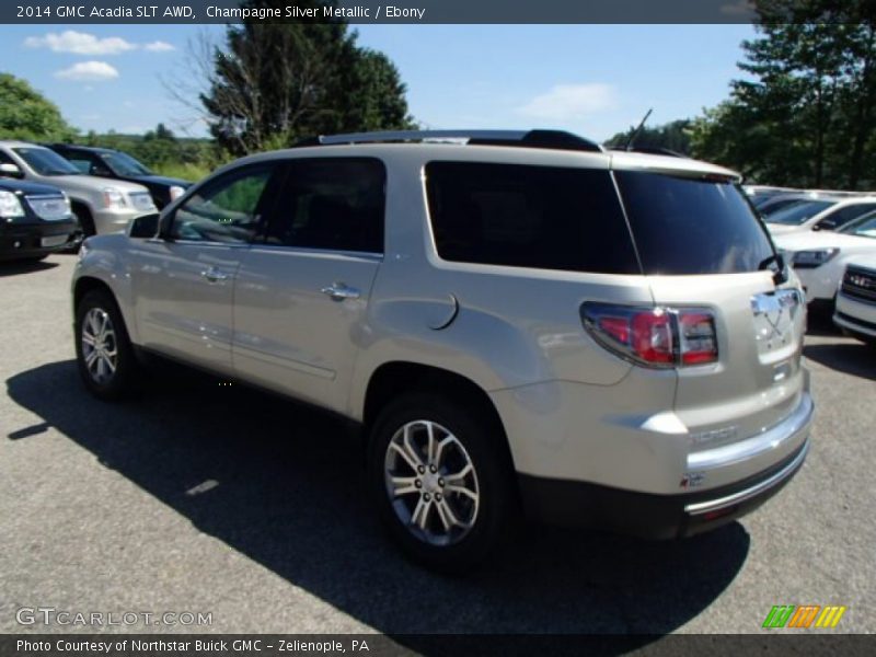 Champagne Silver Metallic / Ebony 2014 GMC Acadia SLT AWD