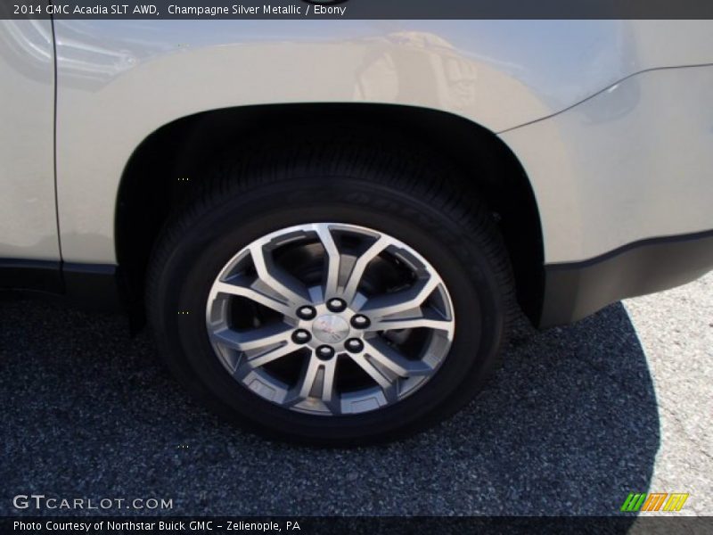 Champagne Silver Metallic / Ebony 2014 GMC Acadia SLT AWD