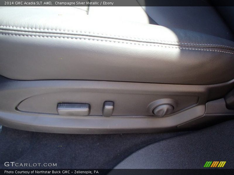 Champagne Silver Metallic / Ebony 2014 GMC Acadia SLT AWD