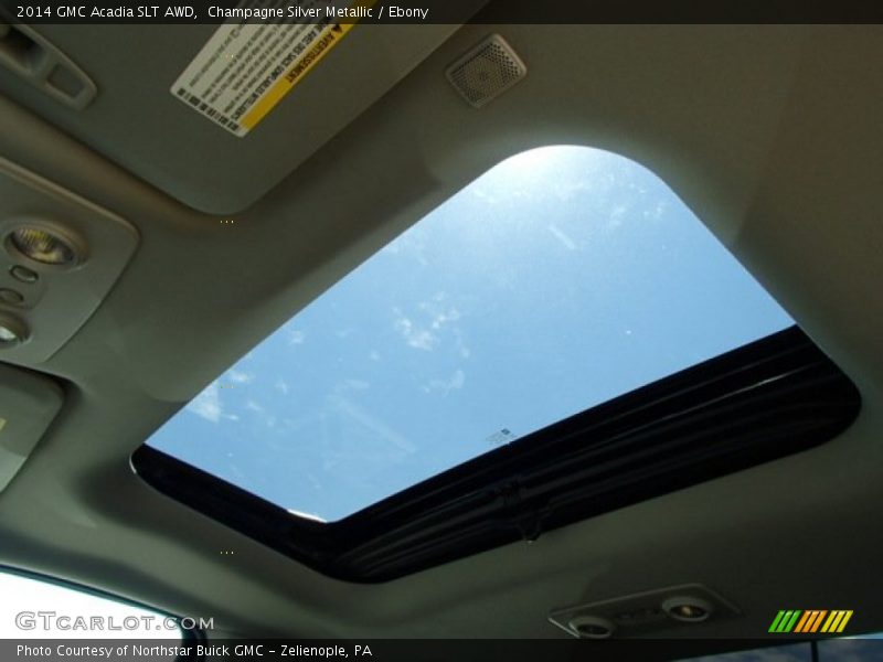 Champagne Silver Metallic / Ebony 2014 GMC Acadia SLT AWD