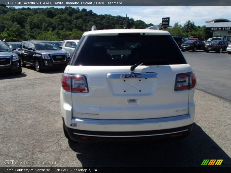 White Diamond Tricoat / Dark Cashmere 2014 GMC Acadia SLT AWD