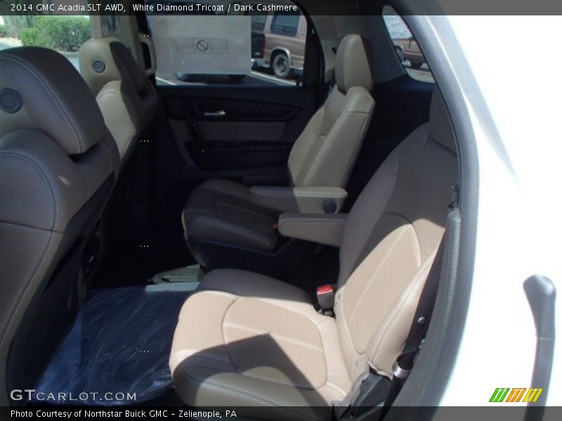 White Diamond Tricoat / Dark Cashmere 2014 GMC Acadia SLT AWD
