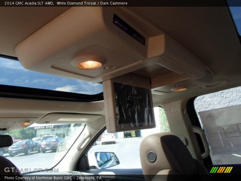 White Diamond Tricoat / Dark Cashmere 2014 GMC Acadia SLT AWD