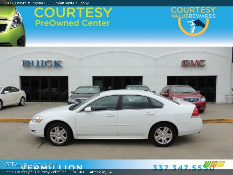 Summit White / Ebony 2012 Chevrolet Impala LT