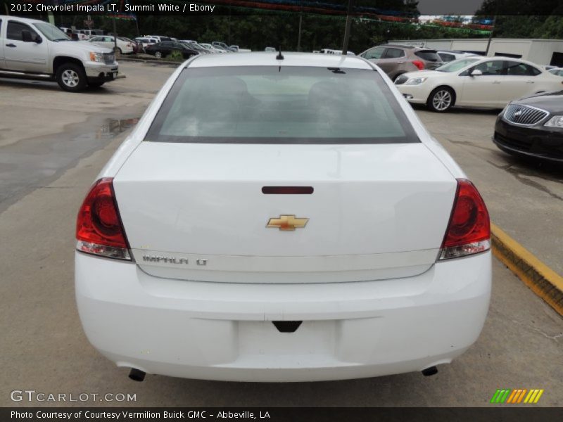 Summit White / Ebony 2012 Chevrolet Impala LT