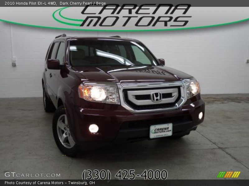 Dark Cherry Pearl / Beige 2010 Honda Pilot EX-L 4WD