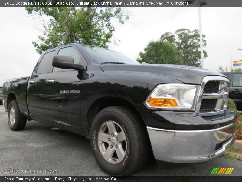 Brilliant Black Crystal Pearl / Dark Slate Gray/Medium Graystone 2011 Dodge Ram 1500 SLT Quad Cab