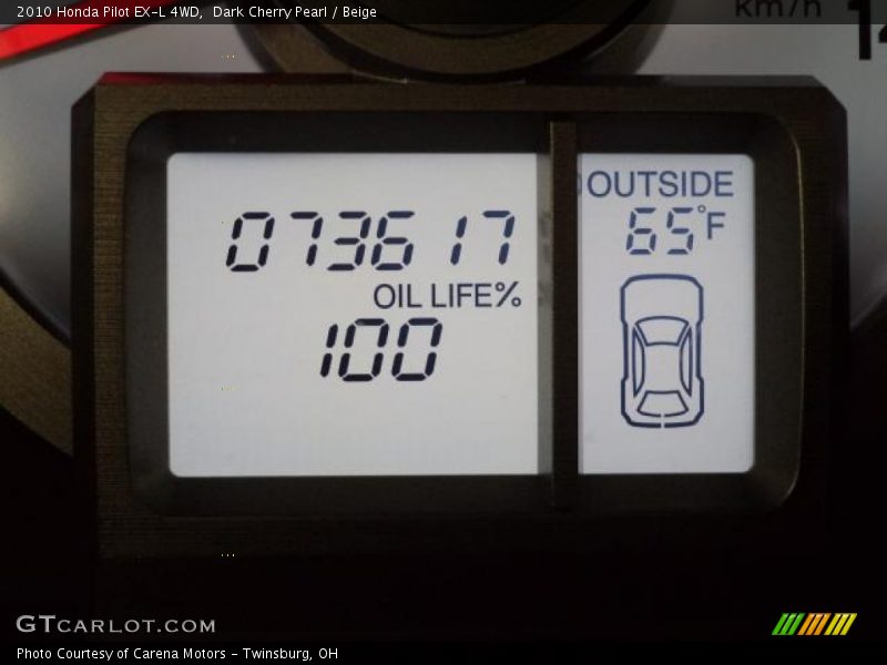 Dark Cherry Pearl / Beige 2010 Honda Pilot EX-L 4WD