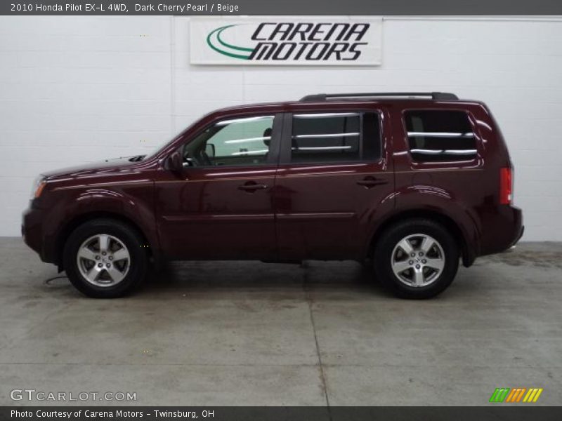 Dark Cherry Pearl / Beige 2010 Honda Pilot EX-L 4WD