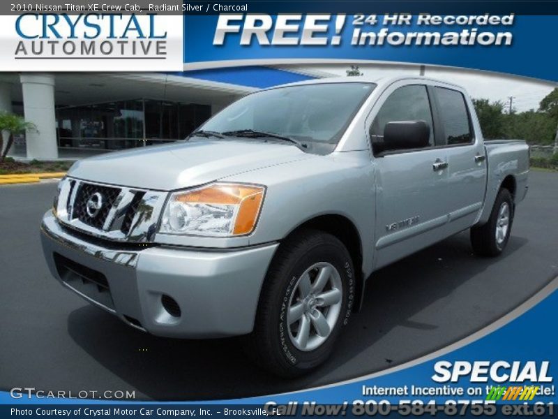 Radiant Silver / Charcoal 2010 Nissan Titan XE Crew Cab