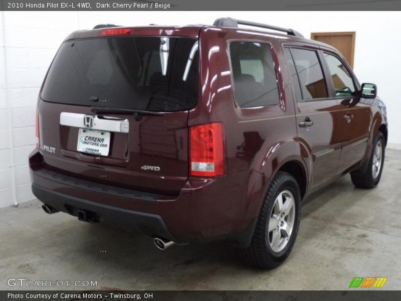 Dark Cherry Pearl / Beige 2010 Honda Pilot EX-L 4WD