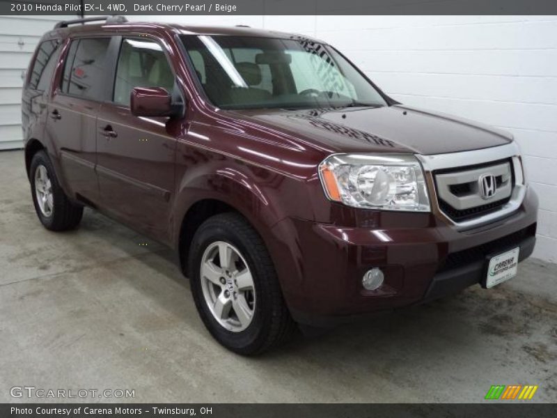 Dark Cherry Pearl / Beige 2010 Honda Pilot EX-L 4WD