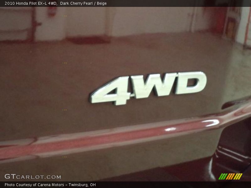 Dark Cherry Pearl / Beige 2010 Honda Pilot EX-L 4WD