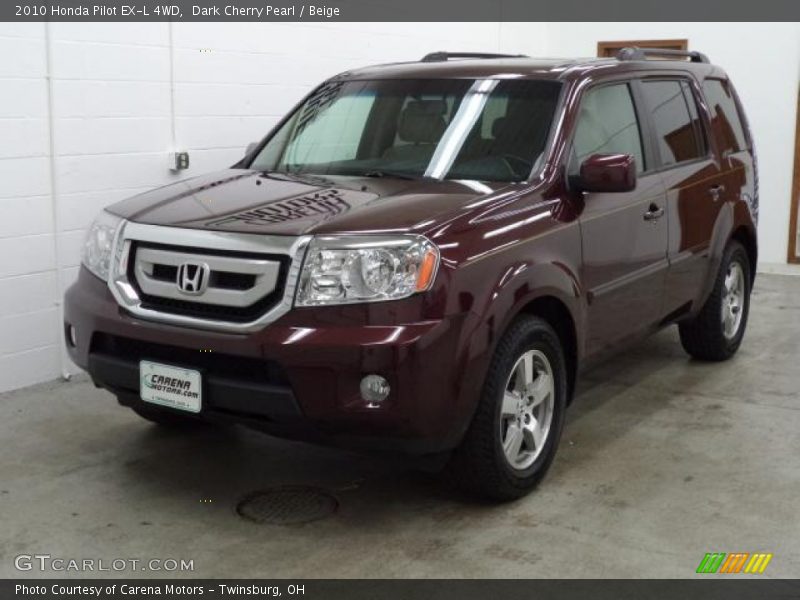 Dark Cherry Pearl / Beige 2010 Honda Pilot EX-L 4WD