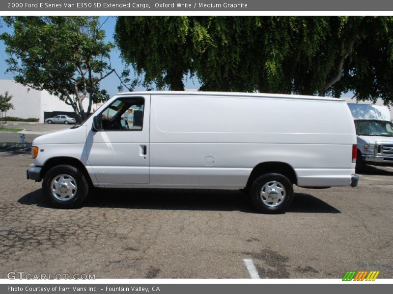Oxford White / Medium Graphite 2000 Ford E Series Van E350 SD Extended Cargo