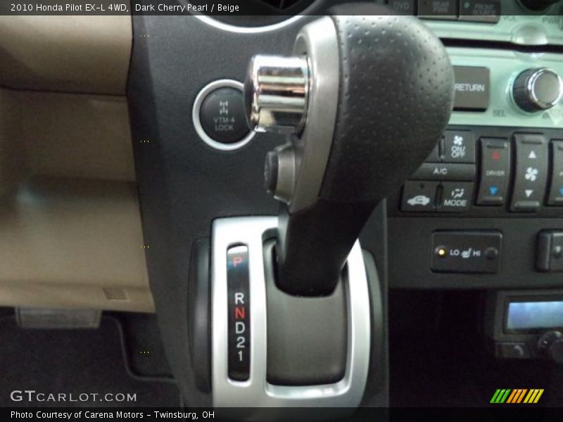 Dark Cherry Pearl / Beige 2010 Honda Pilot EX-L 4WD