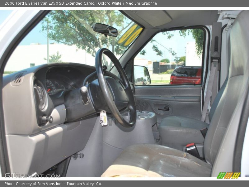 Oxford White / Medium Graphite 2000 Ford E Series Van E350 SD Extended Cargo