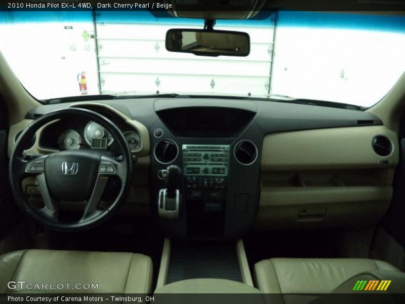 Dark Cherry Pearl / Beige 2010 Honda Pilot EX-L 4WD