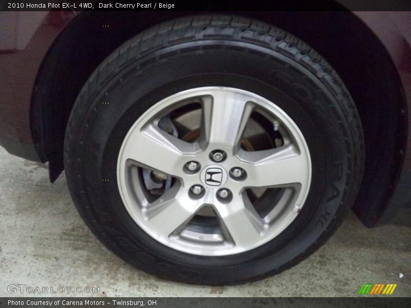 Dark Cherry Pearl / Beige 2010 Honda Pilot EX-L 4WD