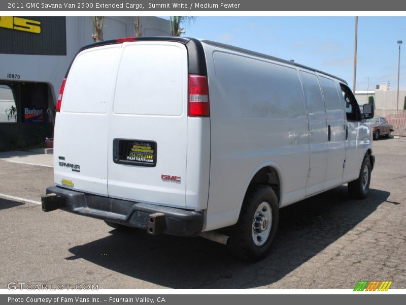 Summit White / Medium Pewter 2011 GMC Savana Van 2500 Extended Cargo