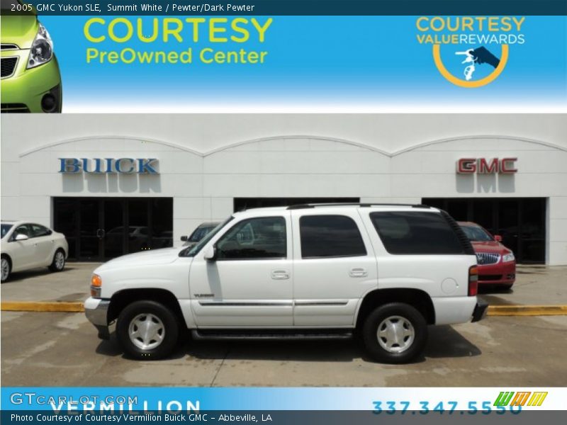 Summit White / Pewter/Dark Pewter 2005 GMC Yukon SLE