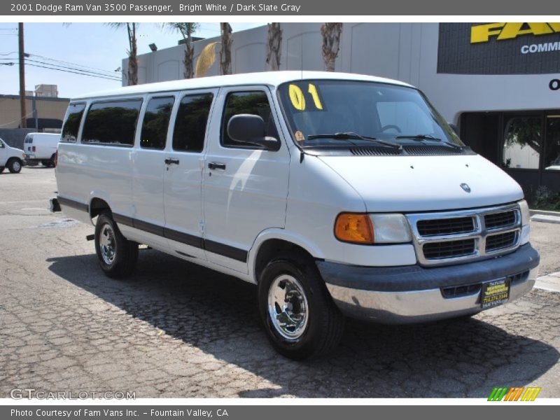 Bright White / Dark Slate Gray 2001 Dodge Ram Van 3500 Passenger