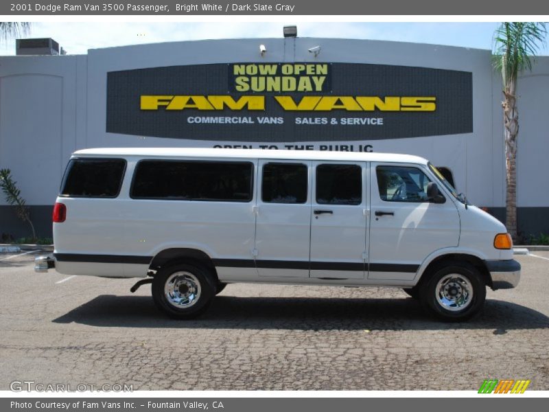 Bright White / Dark Slate Gray 2001 Dodge Ram Van 3500 Passenger