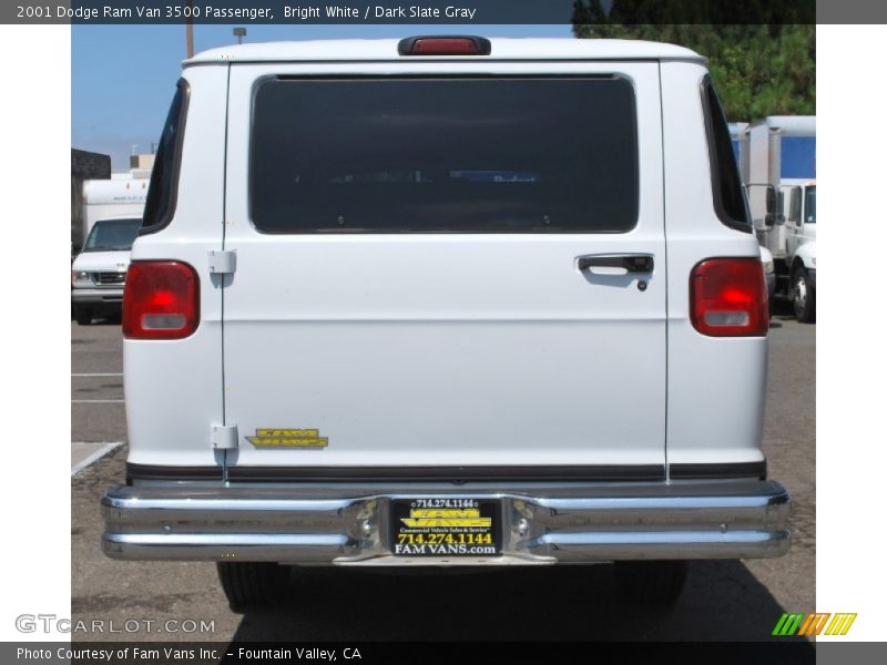 Bright White / Dark Slate Gray 2001 Dodge Ram Van 3500 Passenger
