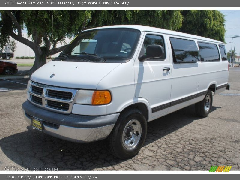 Bright White / Dark Slate Gray 2001 Dodge Ram Van 3500 Passenger