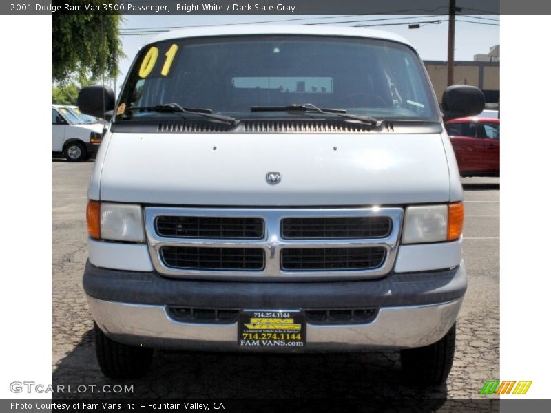 Bright White / Dark Slate Gray 2001 Dodge Ram Van 3500 Passenger