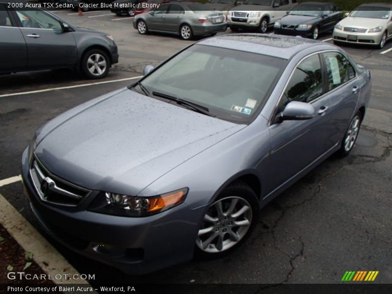 Glacier Blue Metallic / Ebony 2008 Acura TSX Sedan