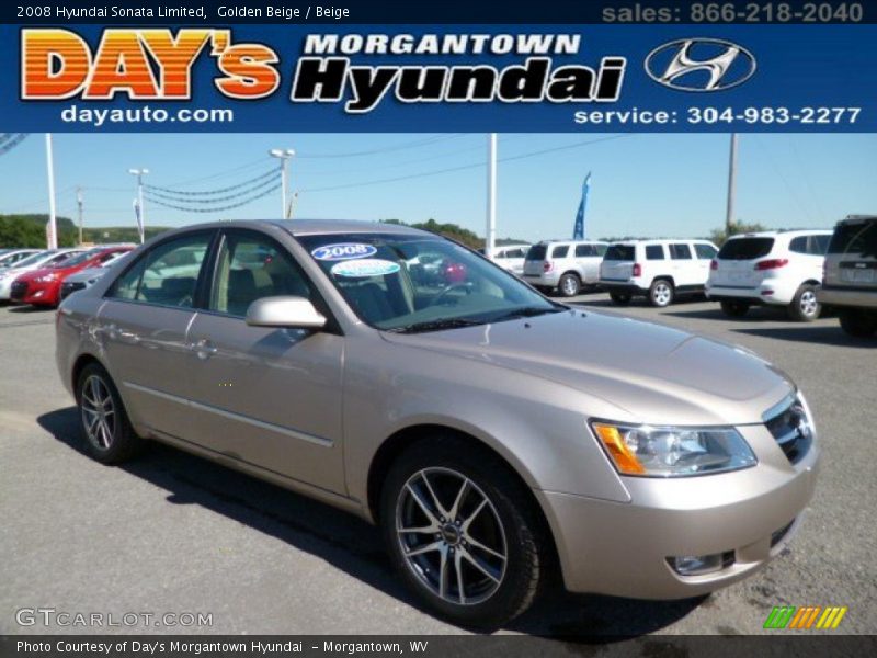 Golden Beige / Beige 2008 Hyundai Sonata Limited