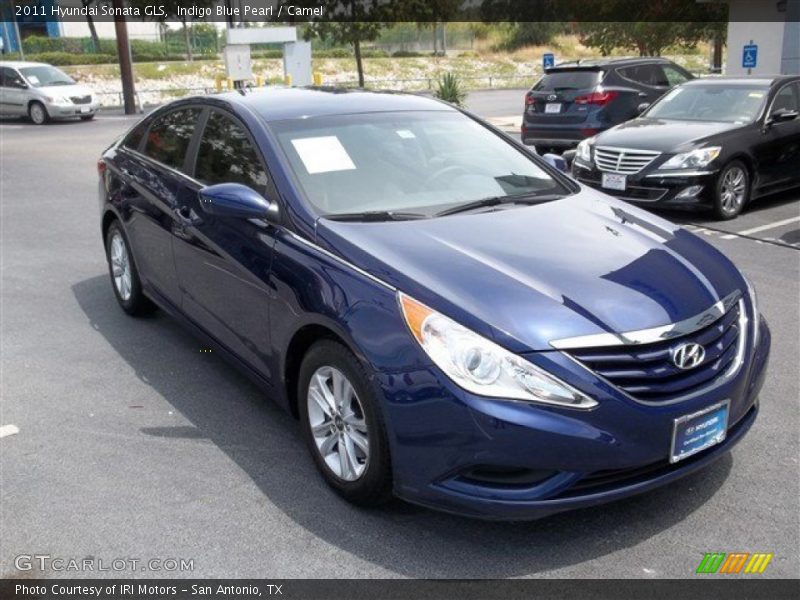 Indigo Blue Pearl / Camel 2011 Hyundai Sonata GLS