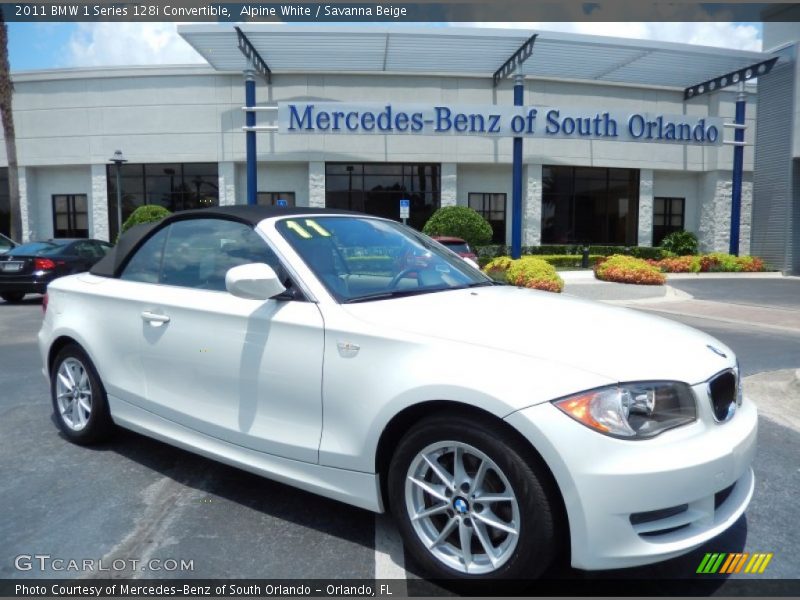 Alpine White / Savanna Beige 2011 BMW 1 Series 128i Convertible