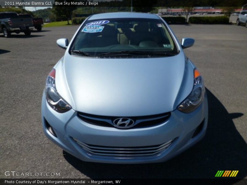 Blue Sky Metallic / Beige 2011 Hyundai Elantra GLS
