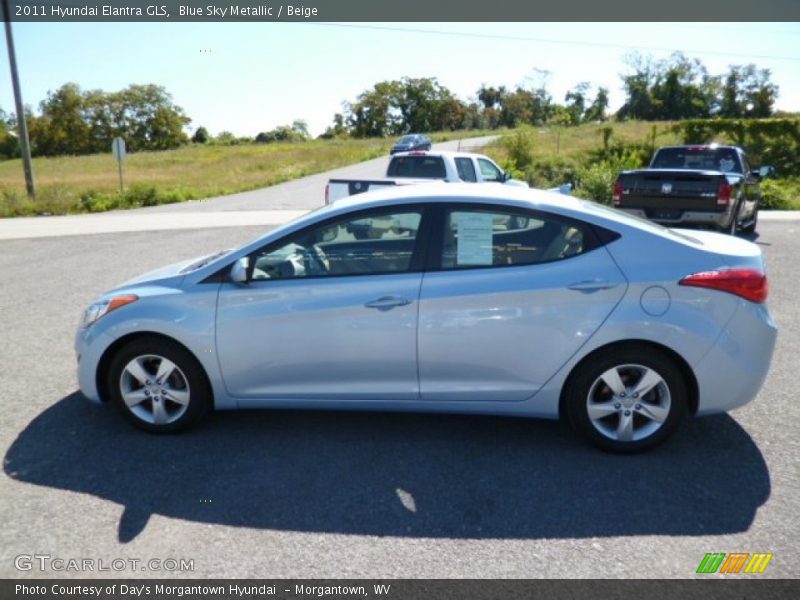 Blue Sky Metallic / Beige 2011 Hyundai Elantra GLS