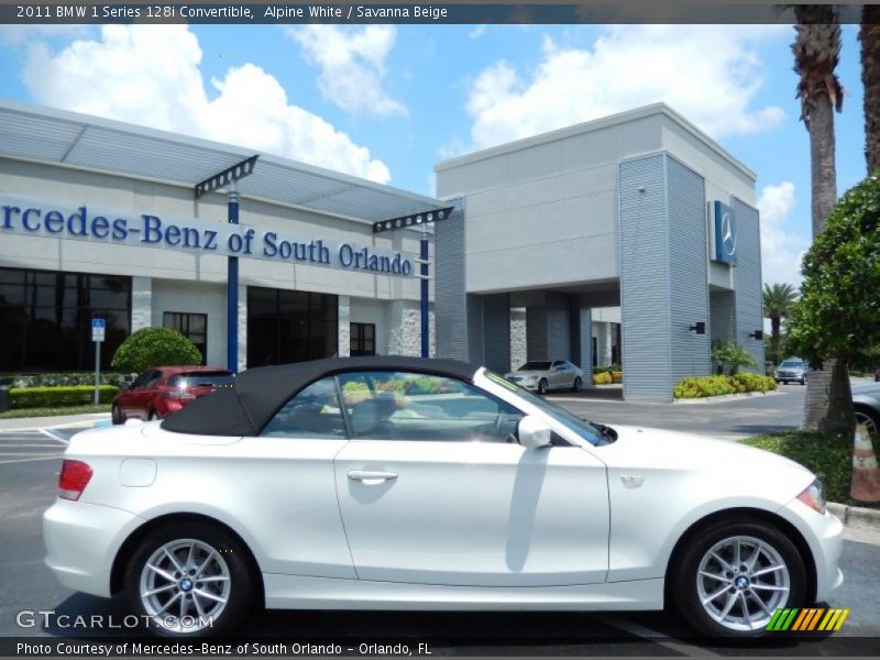 Alpine White / Savanna Beige 2011 BMW 1 Series 128i Convertible